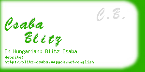 csaba blitz business card